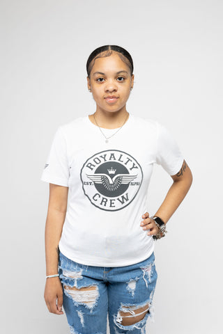 Dark Grey & White Royalty Crew T-Shirt