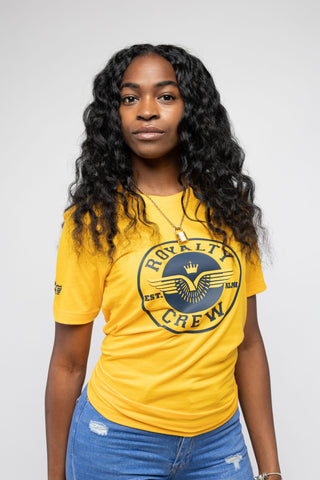 Gold Yellow & Navy Blue Royalty Crew T-Shirt