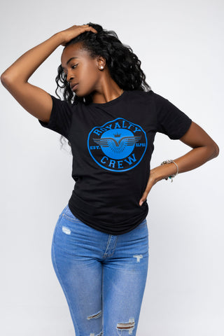 Royal Blue & Black Royalty Crew T-Shirt