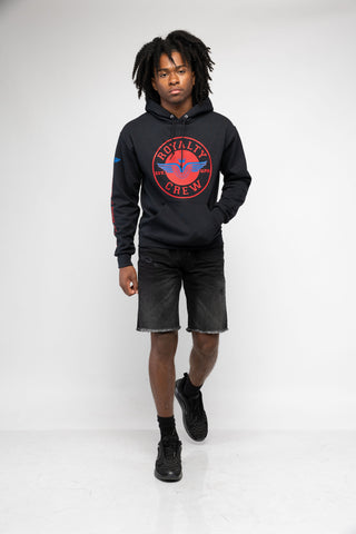 Black, Red & Royal Blue Royalty Crew Hoodie